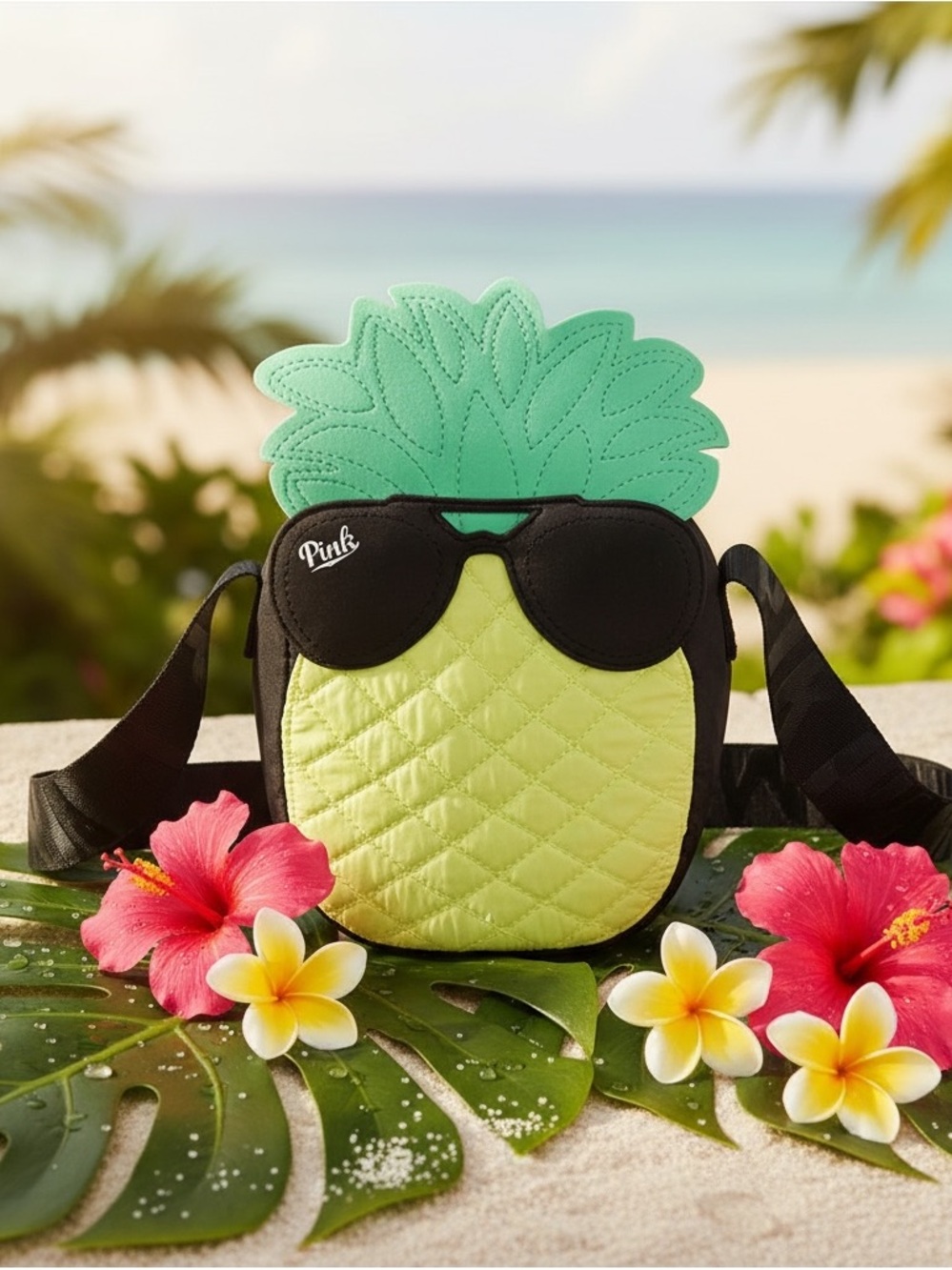 NWT PINK Victoria's Secret Pineapple cooler Crossbody
